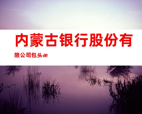 内蒙古银行股份有限公司包头文化路支行