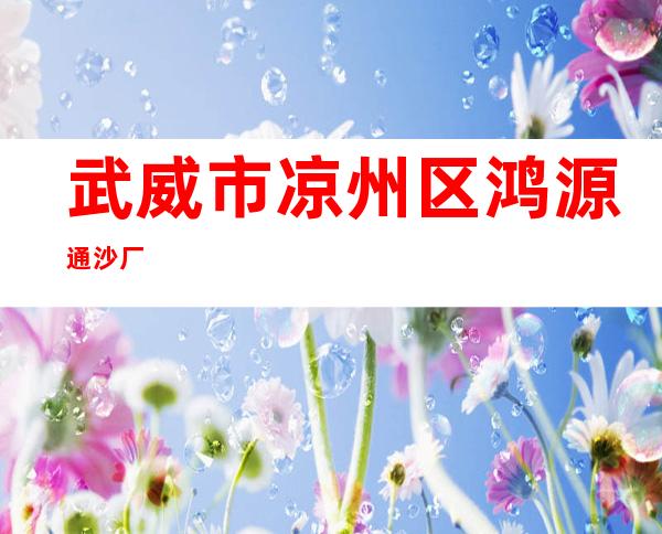 武威市凉州区鸿源通沙厂
